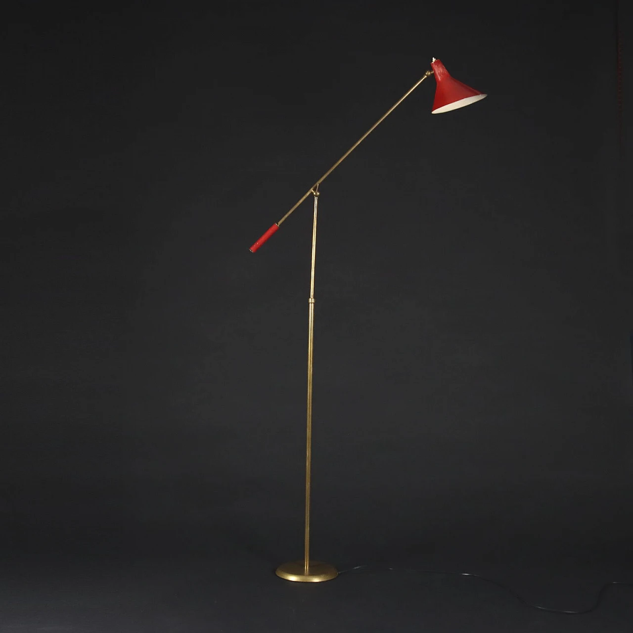 Adjustable brass and aluminium lamp, 1950s 1