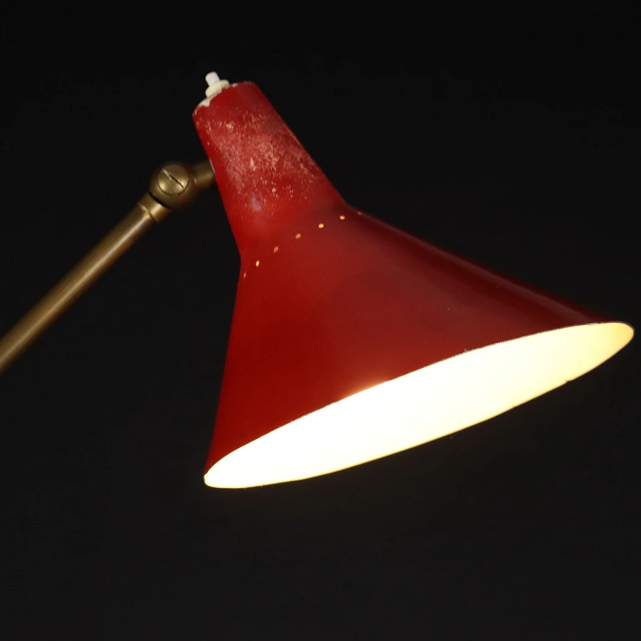 Adjustable brass and aluminium lamp, 1950s 3