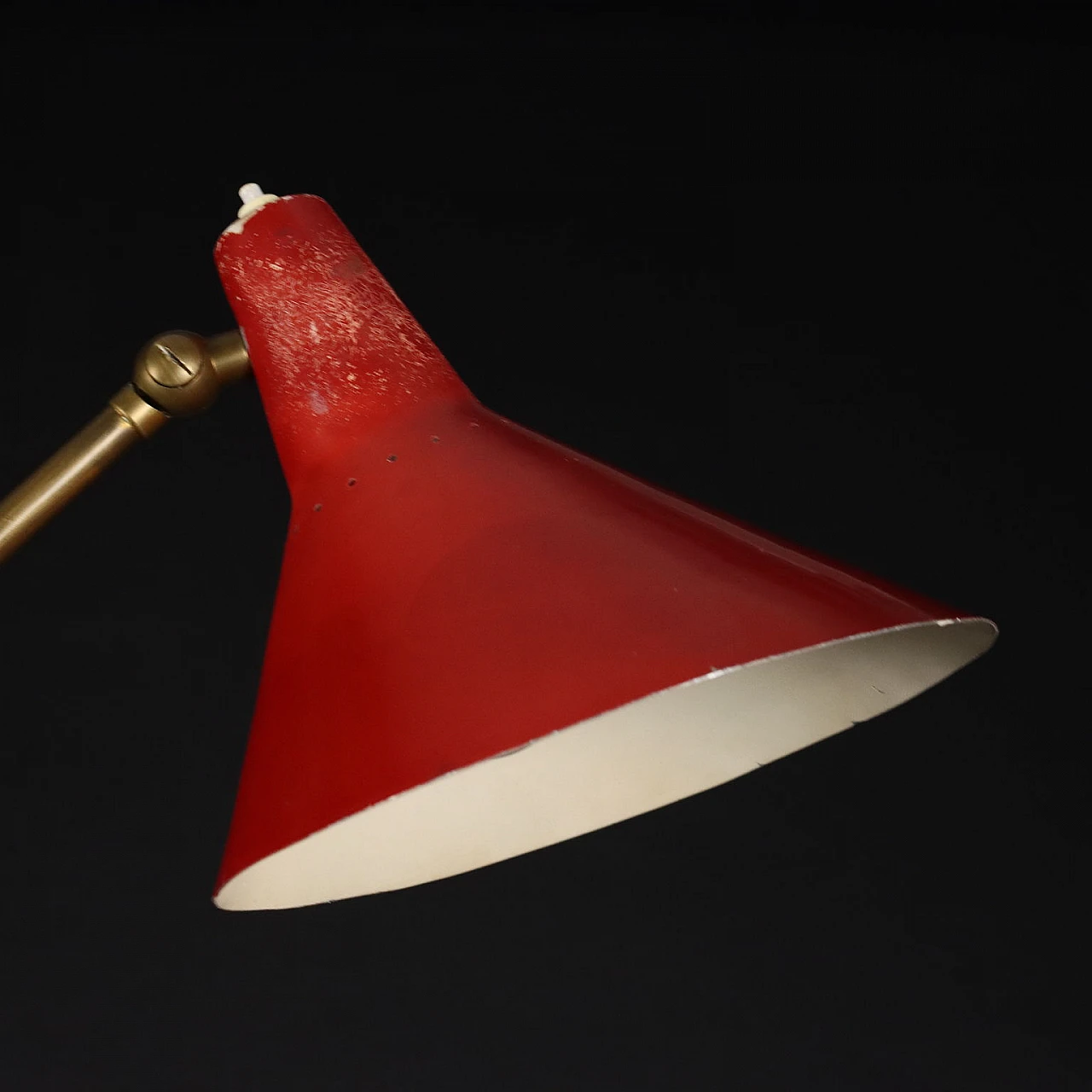 Adjustable brass and aluminium lamp, 1950s 4