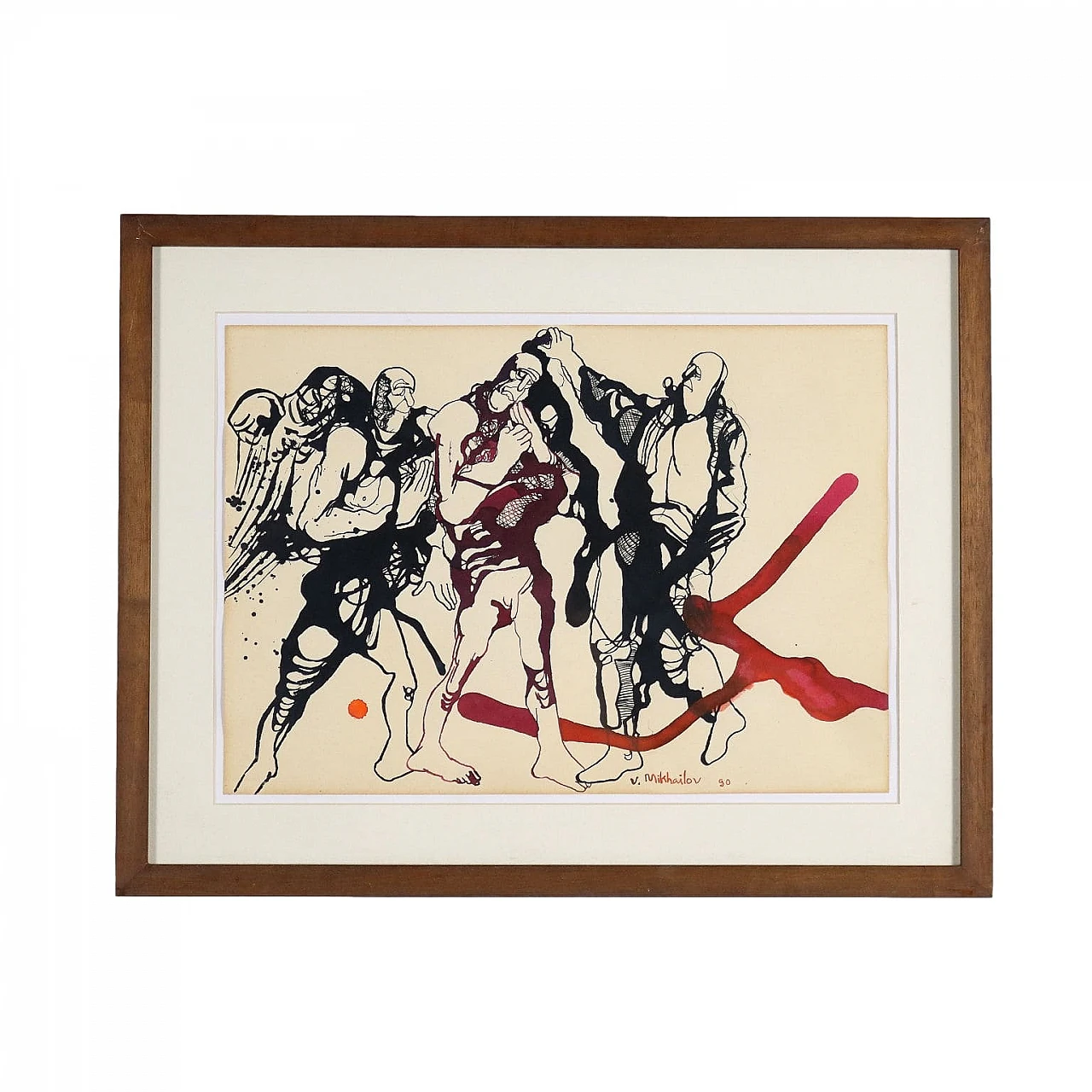 Vyacheslav Sawich Mikhailov, drawing, ink on paper, 1990 1