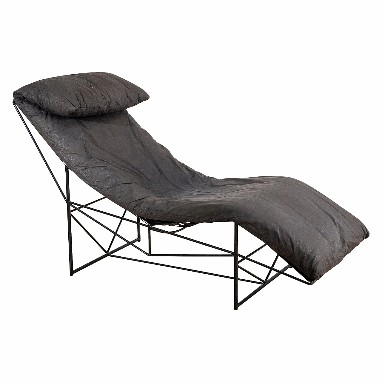 Chaise Lounge in fabric and steel by Paolo Passerini for Uvet, 1985 1