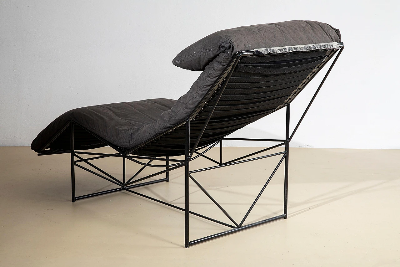 Chaise Lounge in fabric and steel by Paolo Passerini for Uvet, 1985 4