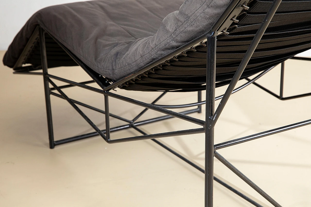 Chaise Lounge in fabric and steel by Paolo Passerini for Uvet, 1985 5