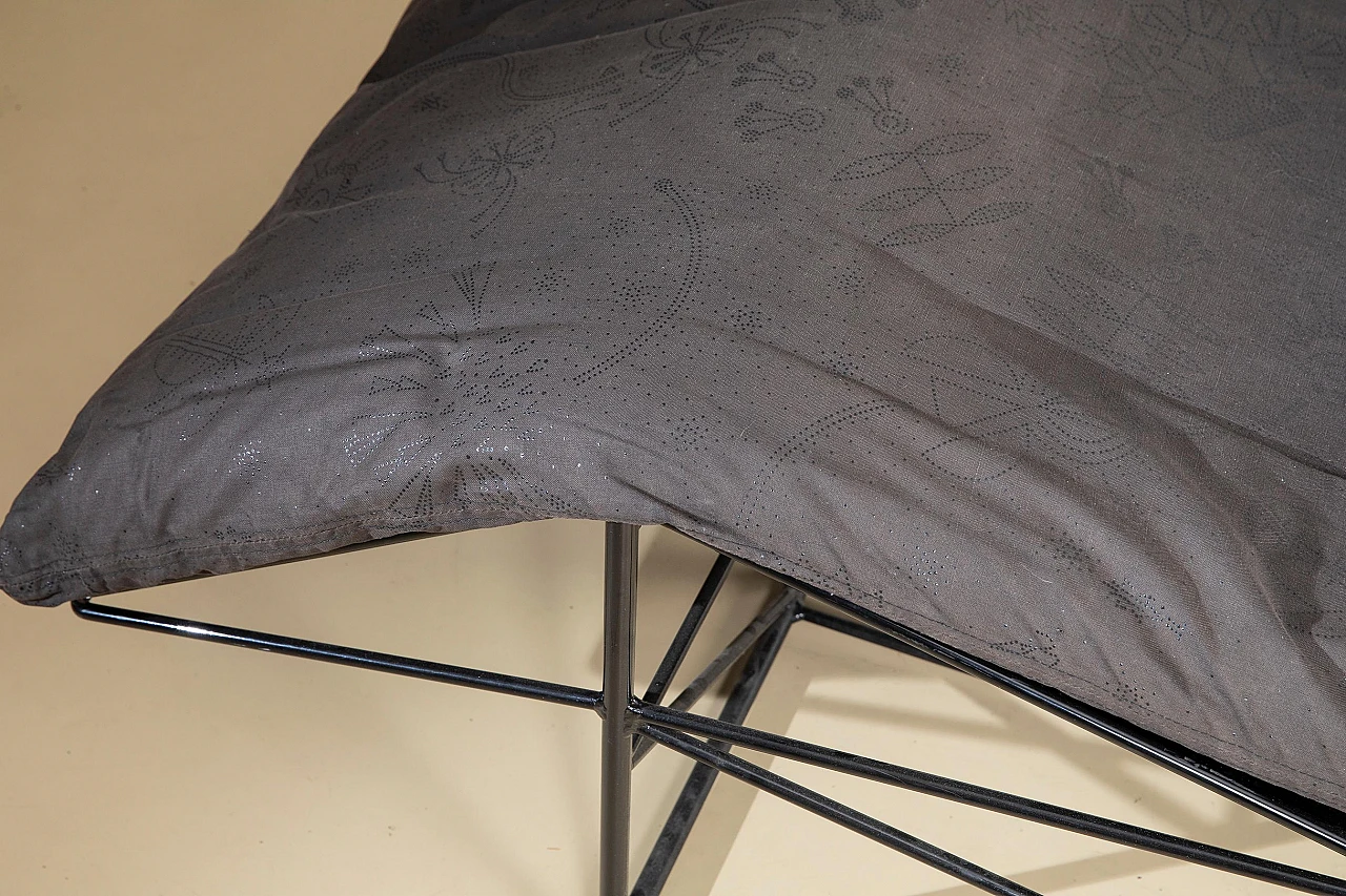 Chaise Lounge in fabric and steel by Paolo Passerini for Uvet, 1985 8