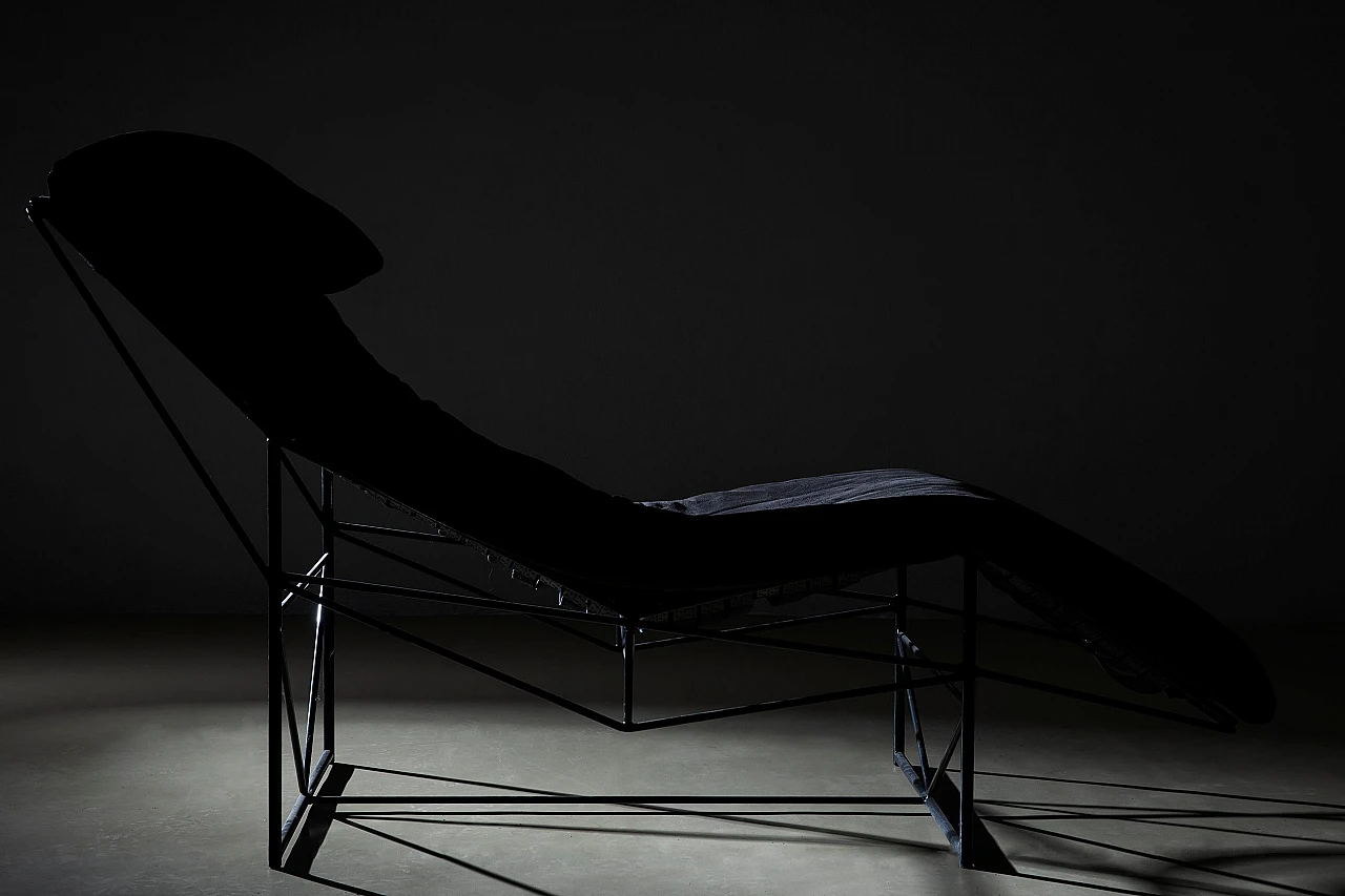 Chaise Lounge in fabric and steel by Paolo Passerini for Uvet, 1985 9