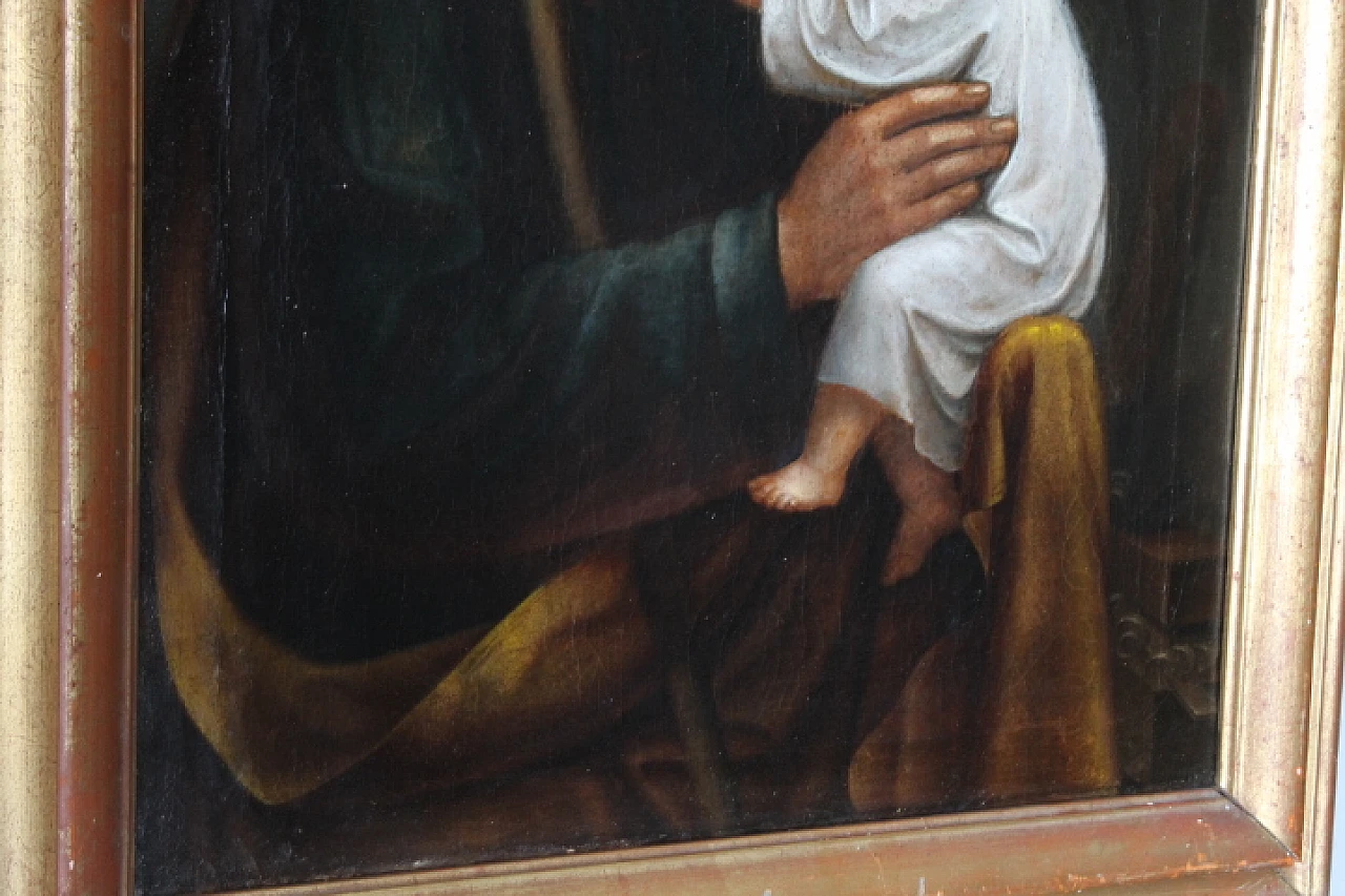 St. Joseph and Child, oil painting on canvas, 18th century 4
