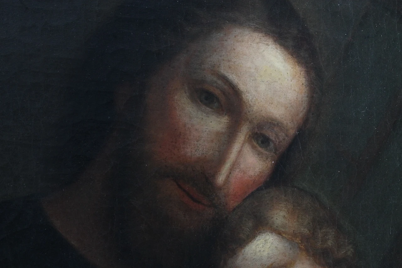 St. Joseph and Child, oil painting on canvas, 18th century 6