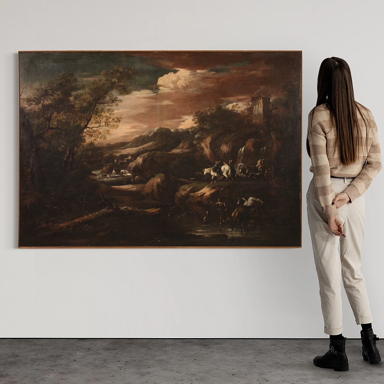 Landscape, Genoese oil painting on canvas, 18th century 4