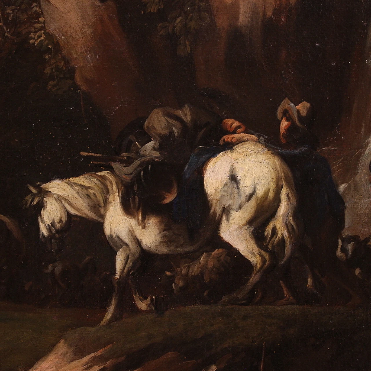 Landscape, Genoese oil painting on canvas, 18th century 6