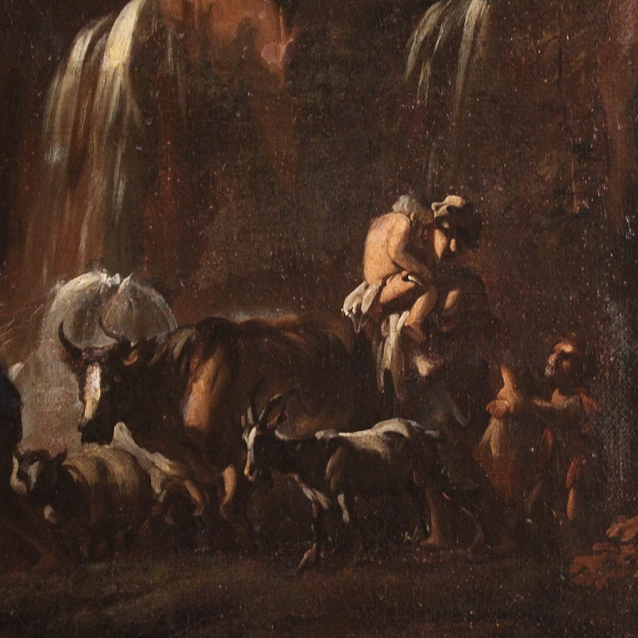 Landscape, Genoese oil painting on canvas, 18th century 10