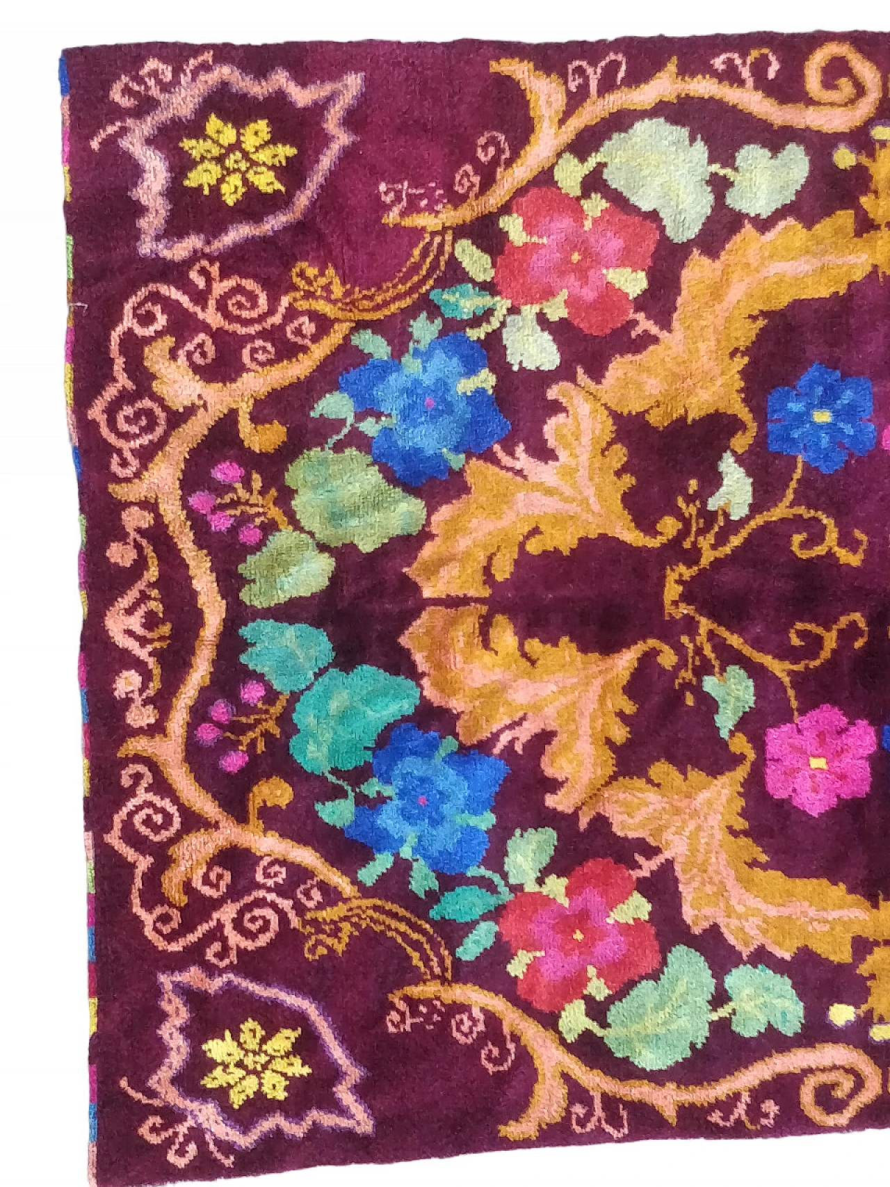 Hand-knotted European wool rug, 1960s 8