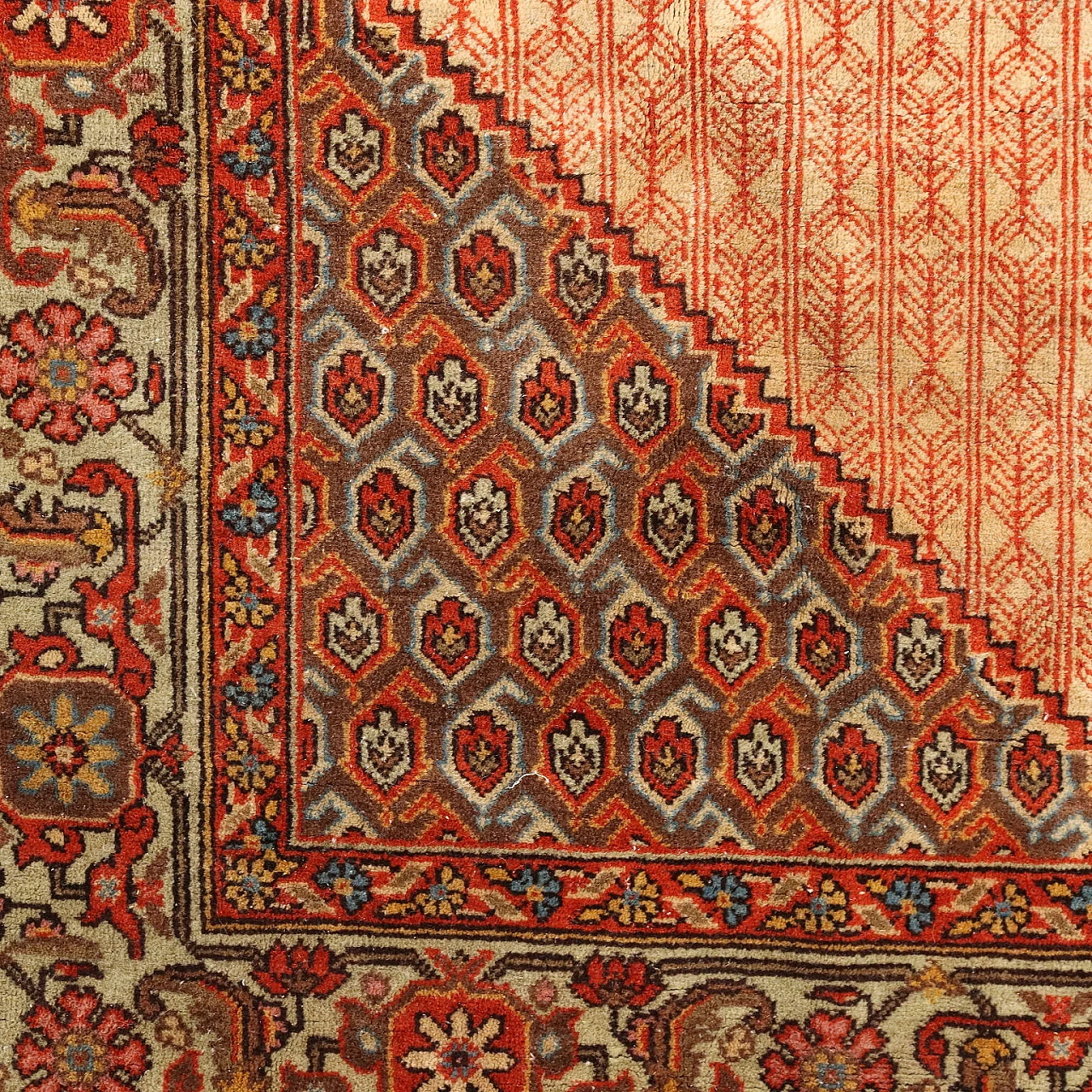 Tappeto Senneh rumeno in cotone e lana 5