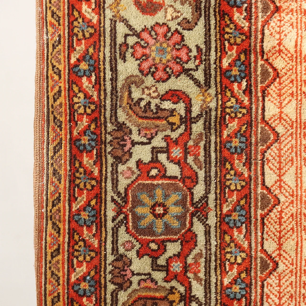 Tappeto Senneh rumeno in cotone e lana 6