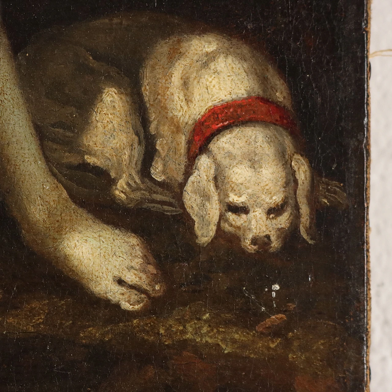 Diana at the bath spied by a faun, oil painting on canvas, 18th century 7