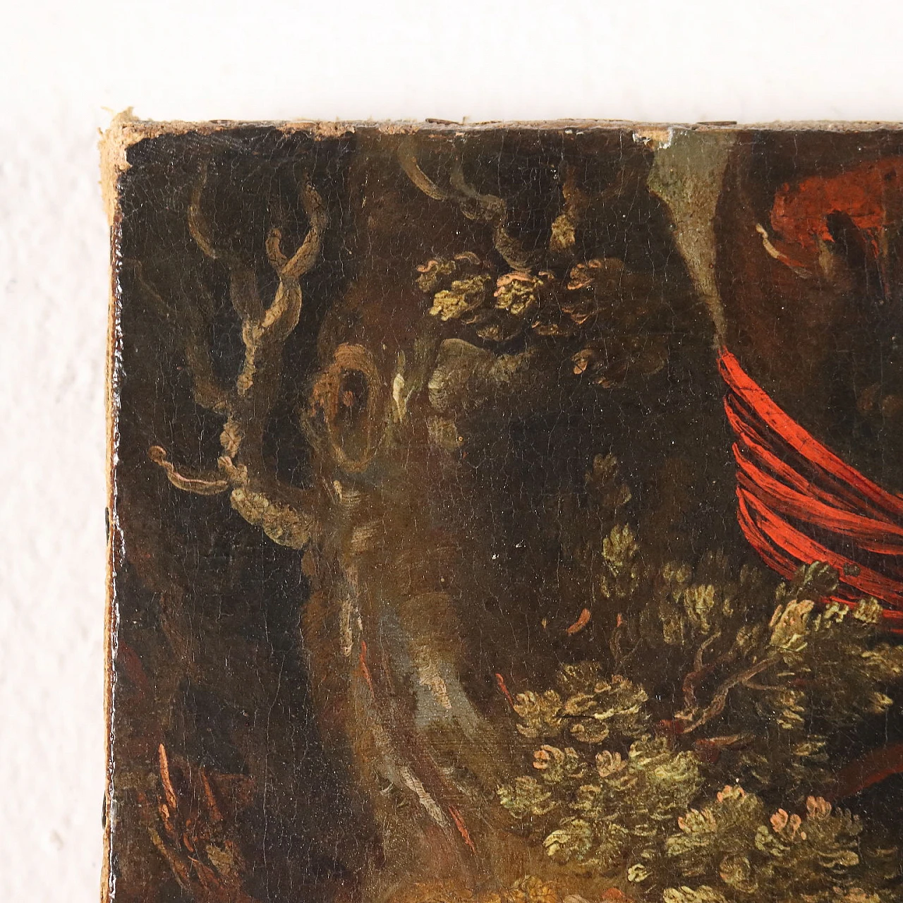 Diana at the bath spied by a faun, oil painting on canvas, 18th century 8