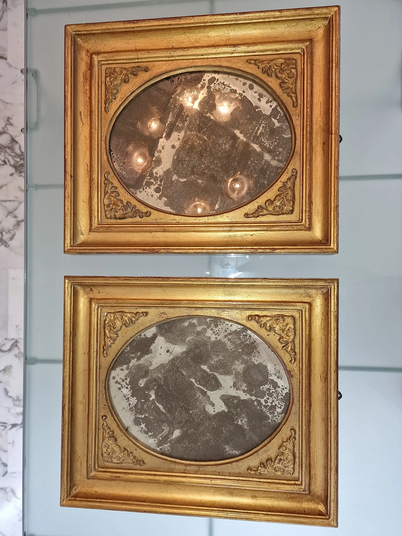 Pair of mirrors with wooden and gilded plaster frame, 19th century 26