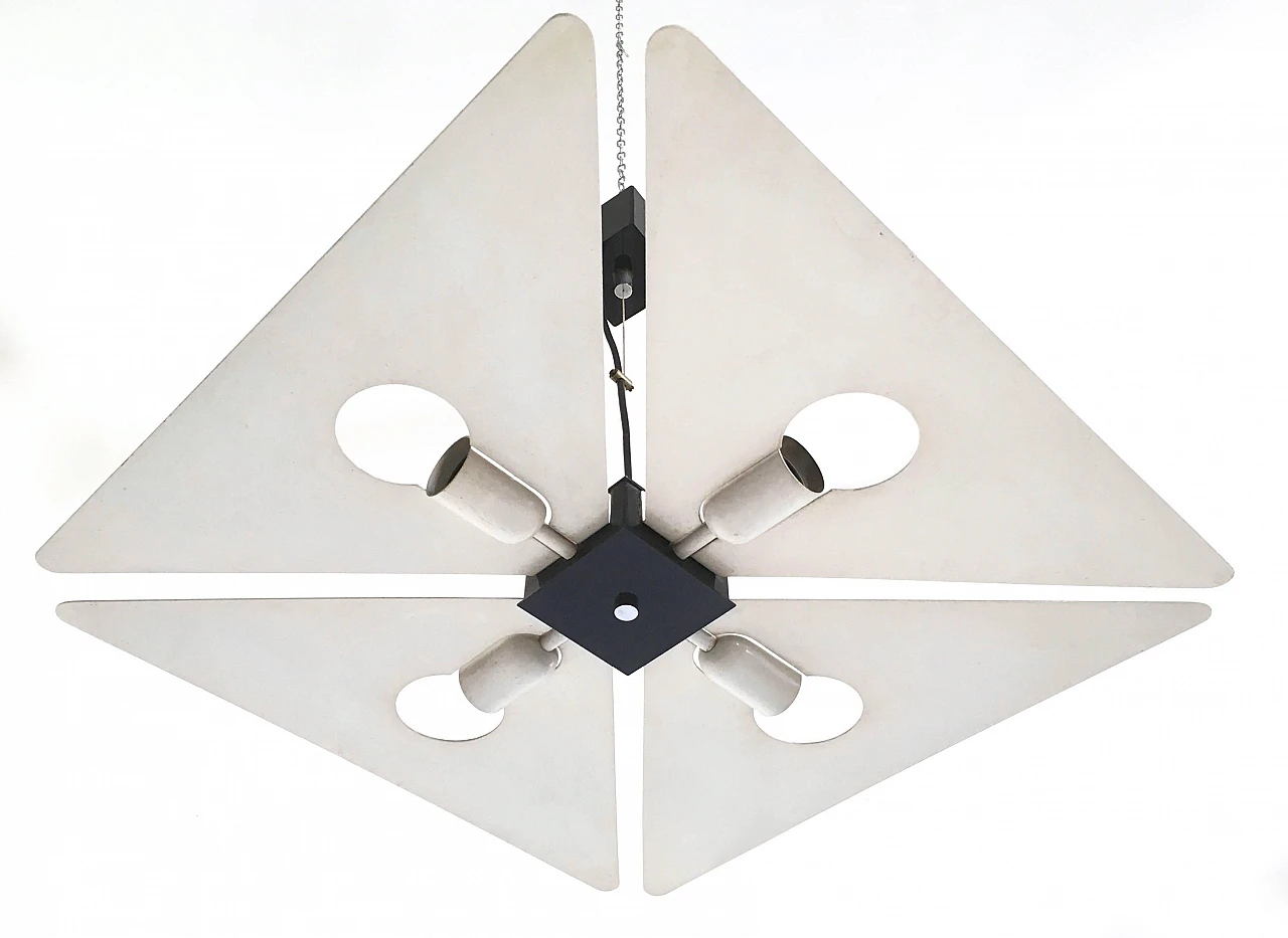 Silver varnished metal chandelier, 1970s 2