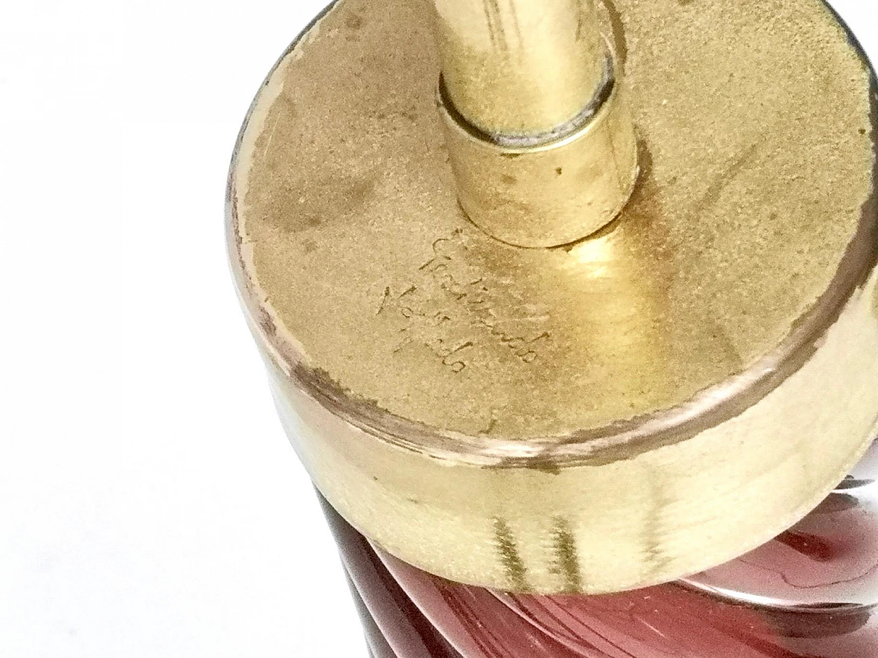 Pair of plexiglass and brass lamps by F. Loffredo, 1980s 17