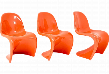 3 Sedie Panton Chair di V. Panton per Herman Miller/Felhbaum, anni '70