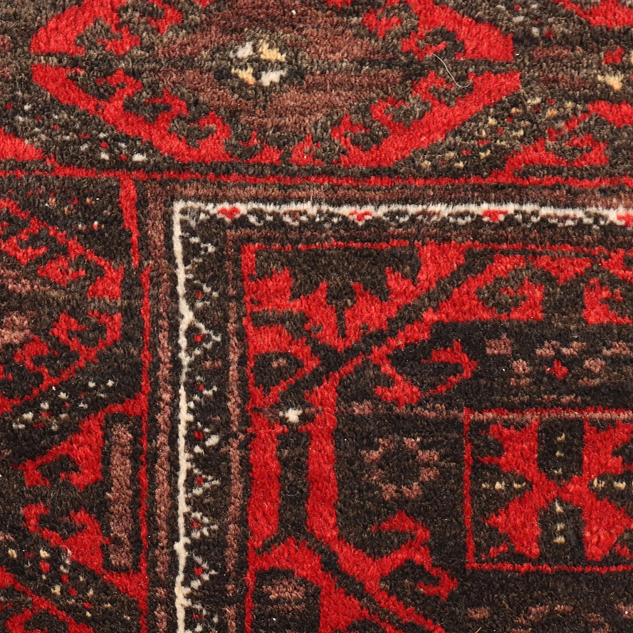 Iranian brown and red wool Beluchi rug 4