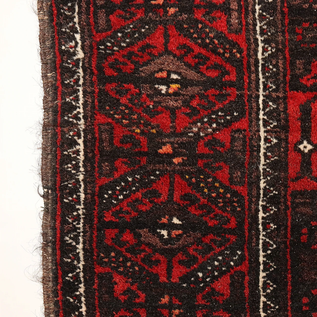Iranian brown and red wool Beluchi rug 5