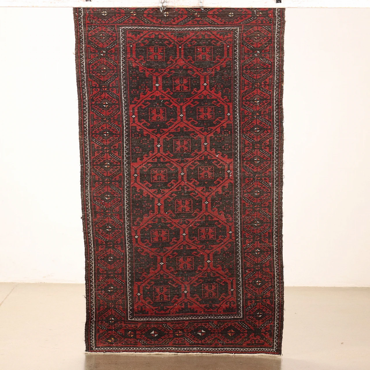 Iranian brown and red wool Beluchi rug 6