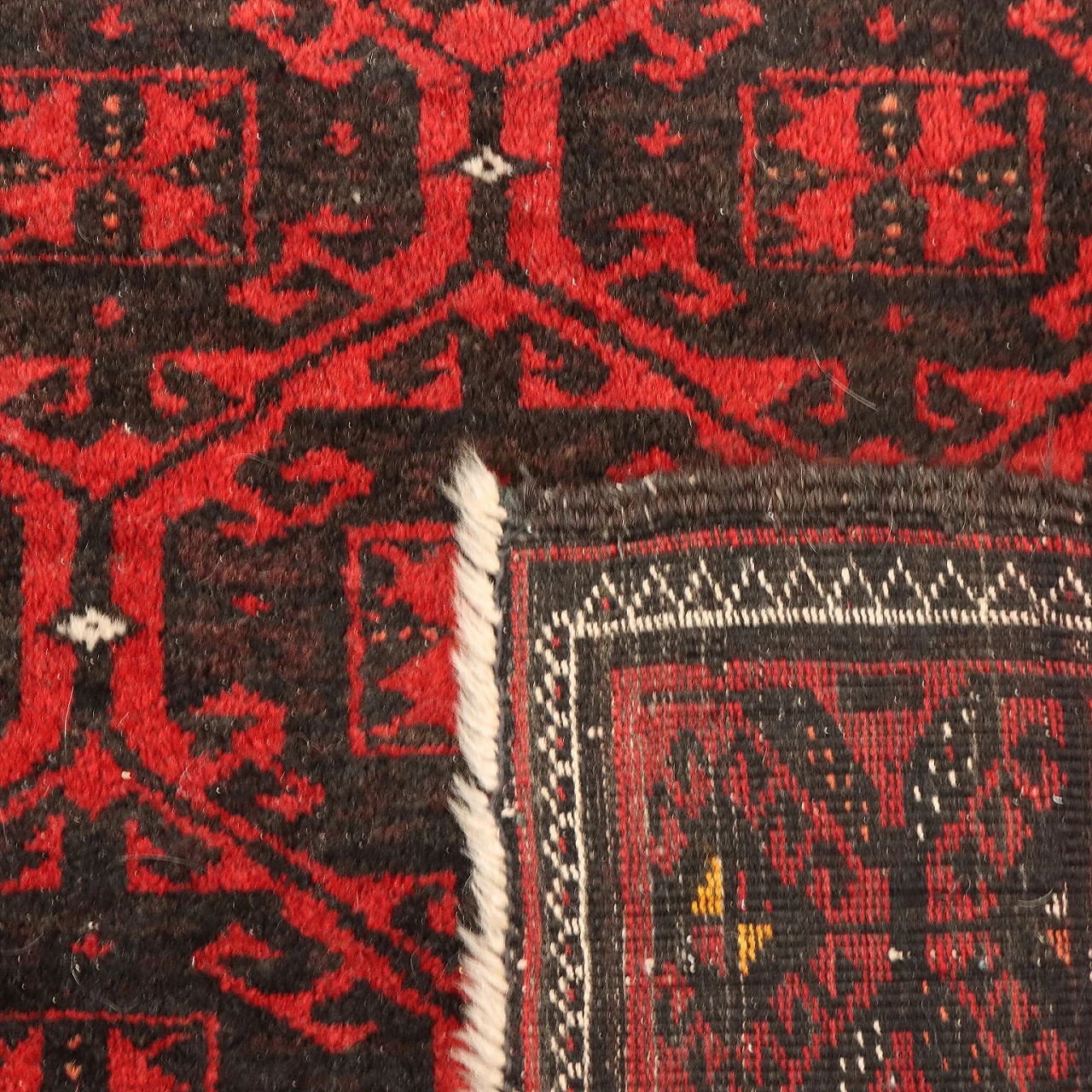 Iranian brown and red wool Beluchi rug 8