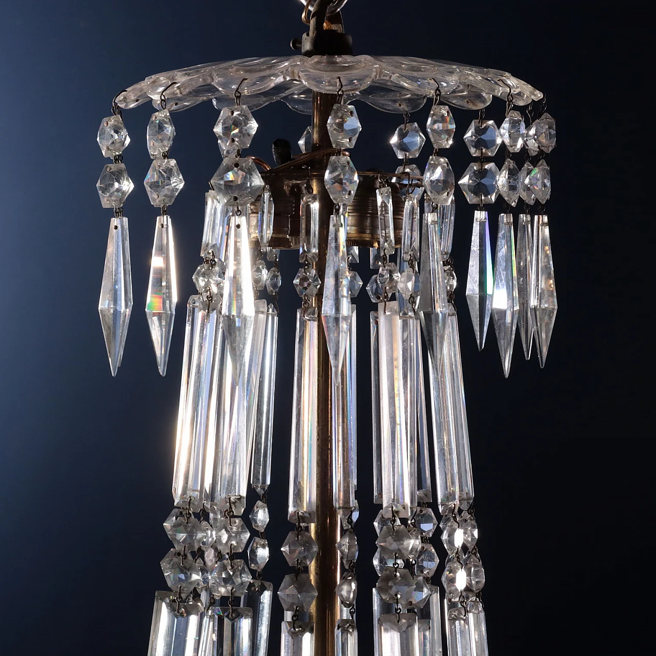 8-Arm chandelier in cut crystal and gilt brass, 19th century 2