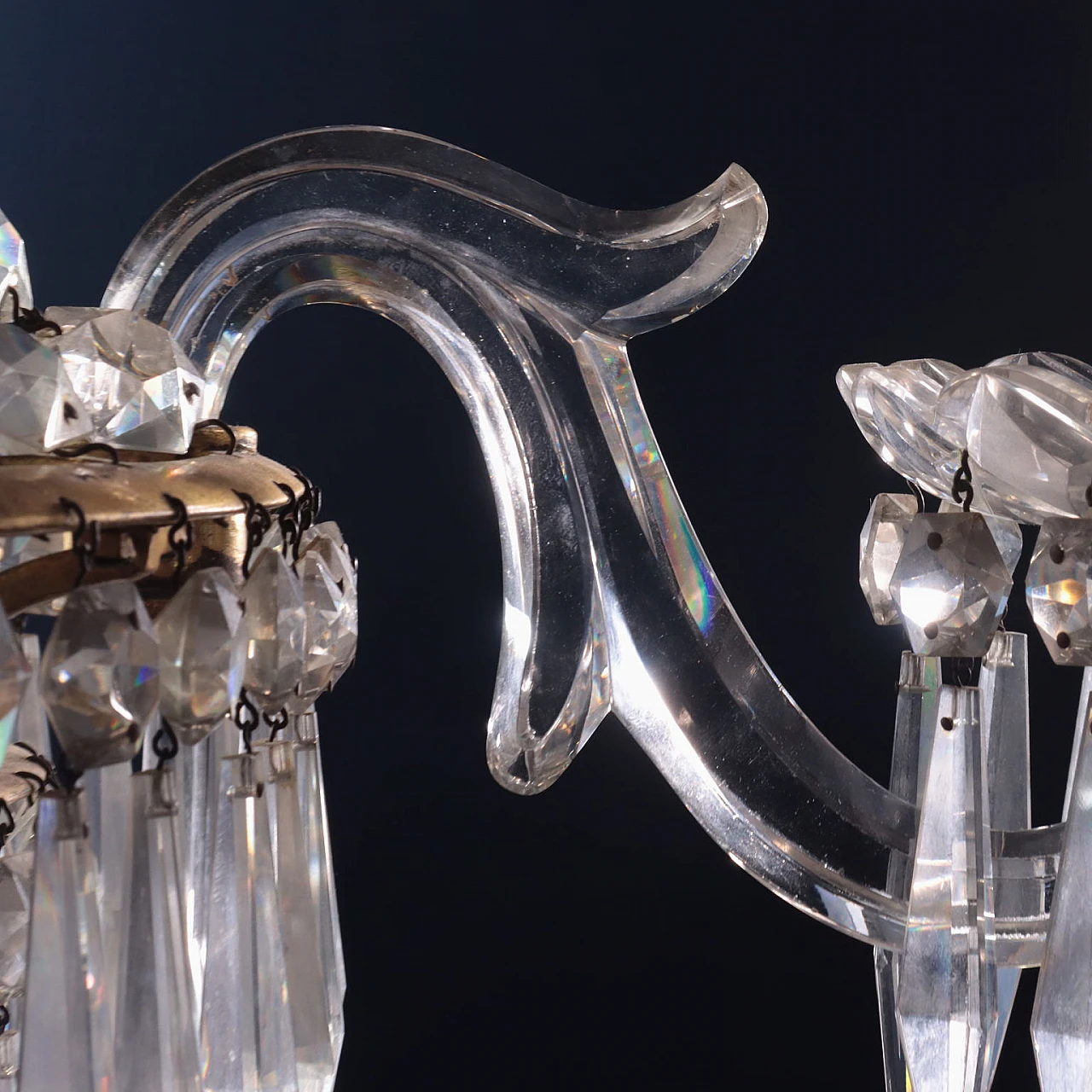 8-Arm chandelier in cut crystal and gilt brass, 19th century 4