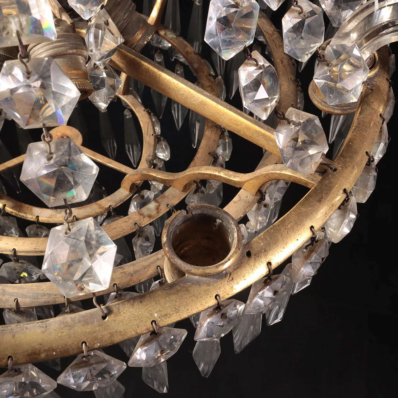 8-Arm chandelier in cut crystal and gilt brass, 19th century 6