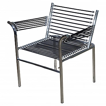Steel and elastic cord armchair by René Herbst, 1970s