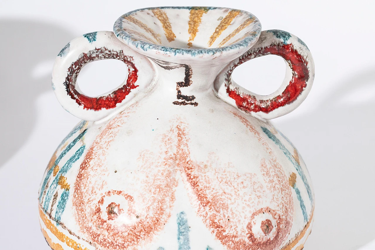 Pair of polychrome majolica vases by Aetruriae Ars, 1960s 2