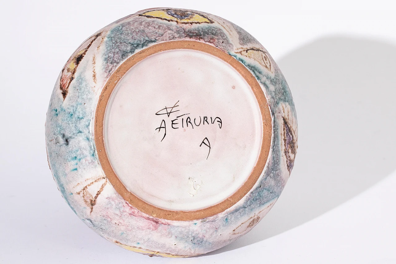 Pair of polychrome majolica vases by Aetruriae Ars, 1960s 6