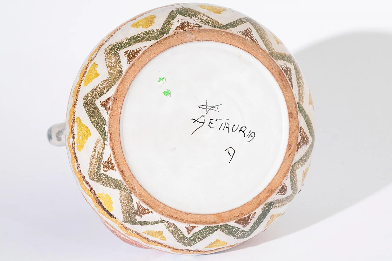 Pair of polychrome majolica vases by Aetruriae Ars, 1960s 7