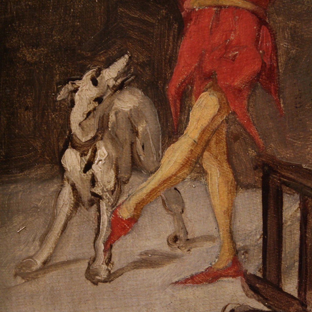 Attributed to Quadrone, Dancing jester, oil on canvas, 19th