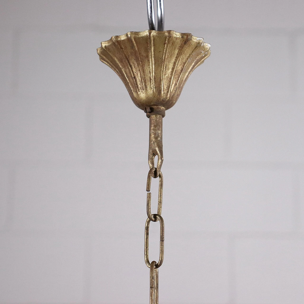 6-Light chandelier with two-tone glass flowers 4