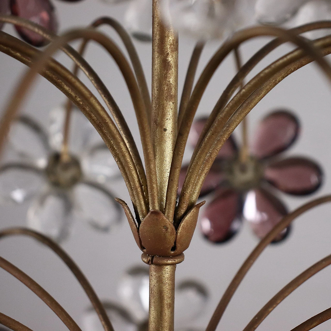 6-Light chandelier with two-tone glass flowers 7