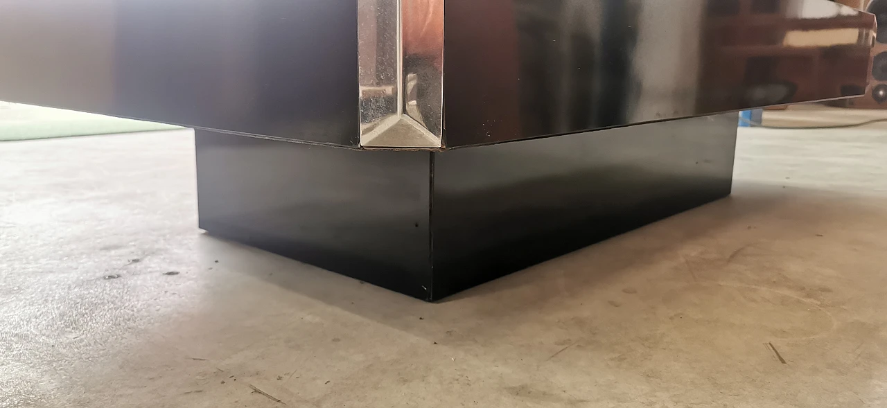 Tavolino in legno e acciaio di Willy Rizzo per Mario Sabot, anni '80 26