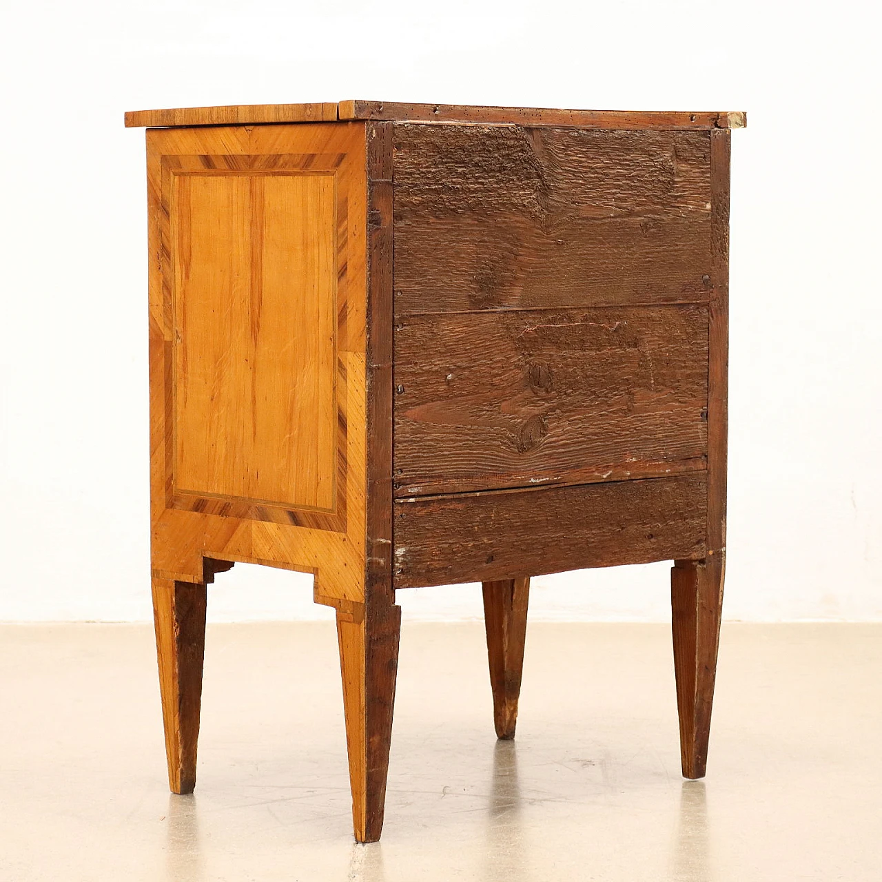 Louis XVI bedside table in maple veneer, early 19th century 9