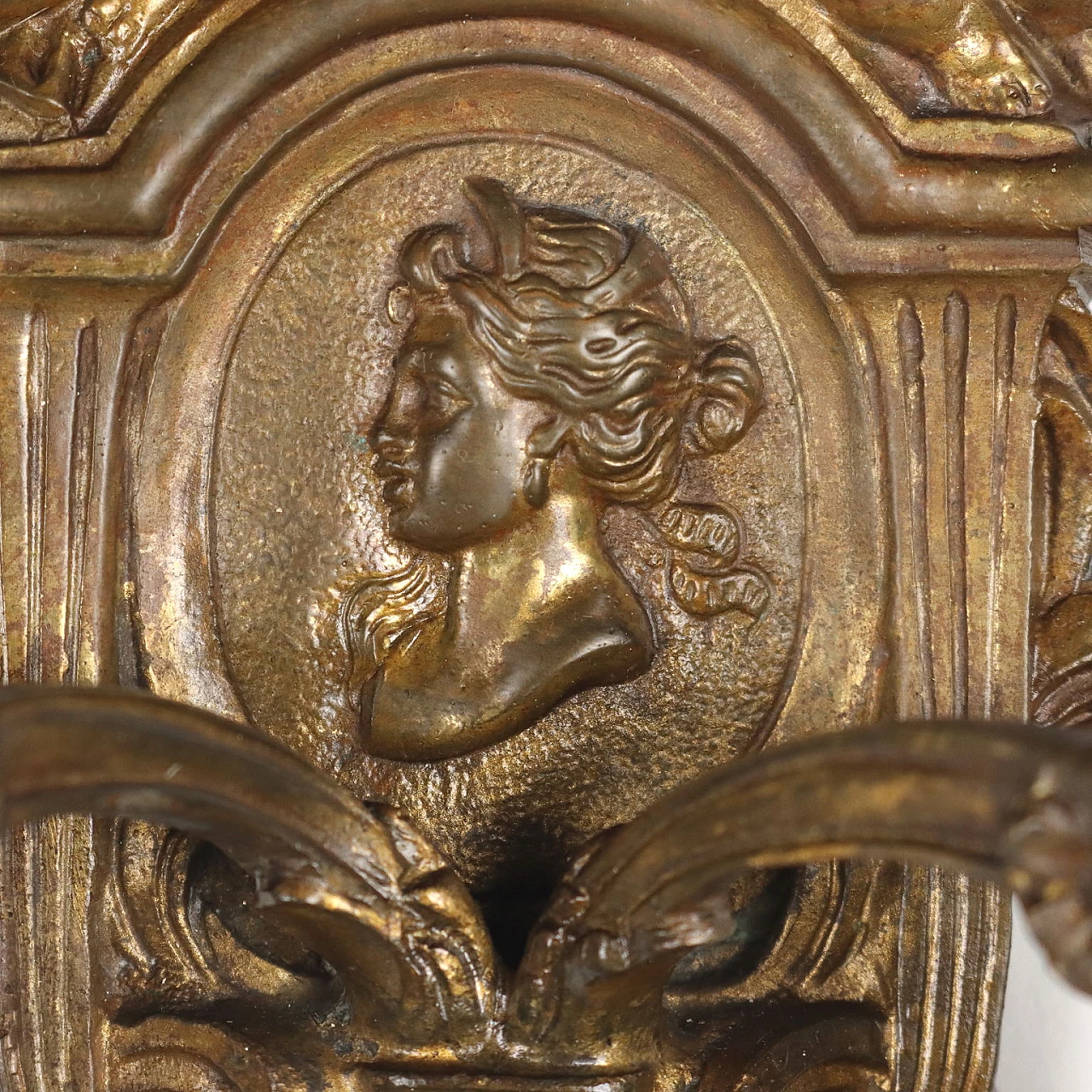 Coppia di applique a 2 luci in bronzo brunito, inizio '900 3