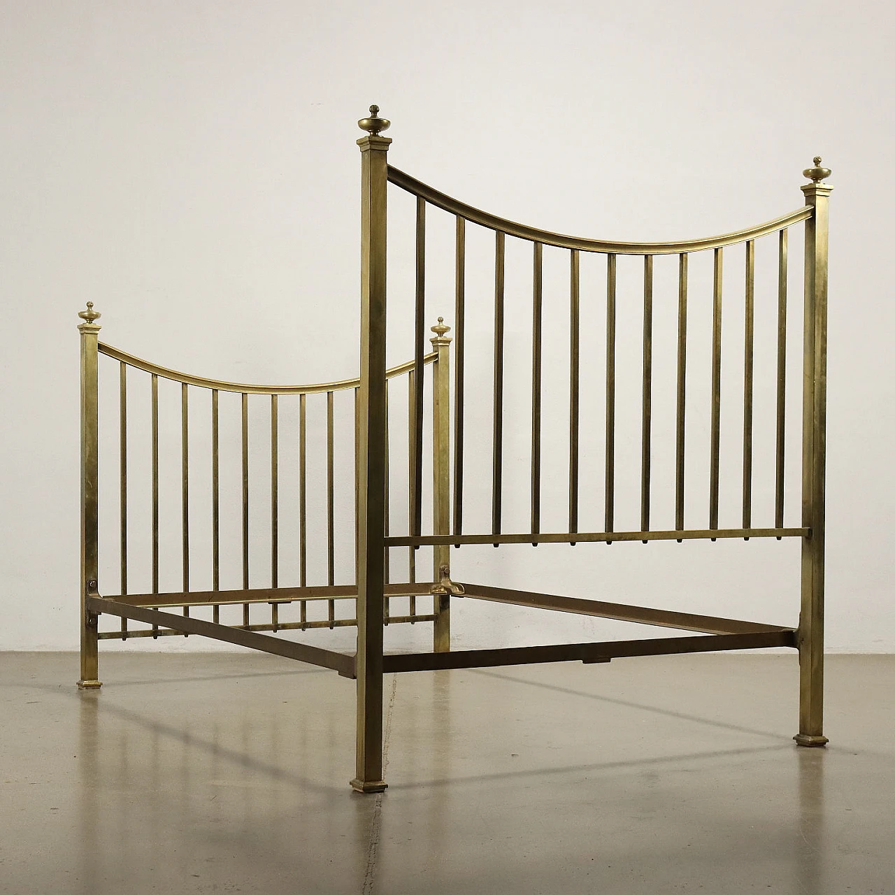 Letto matrimoniale in ottone, inizio '900 9