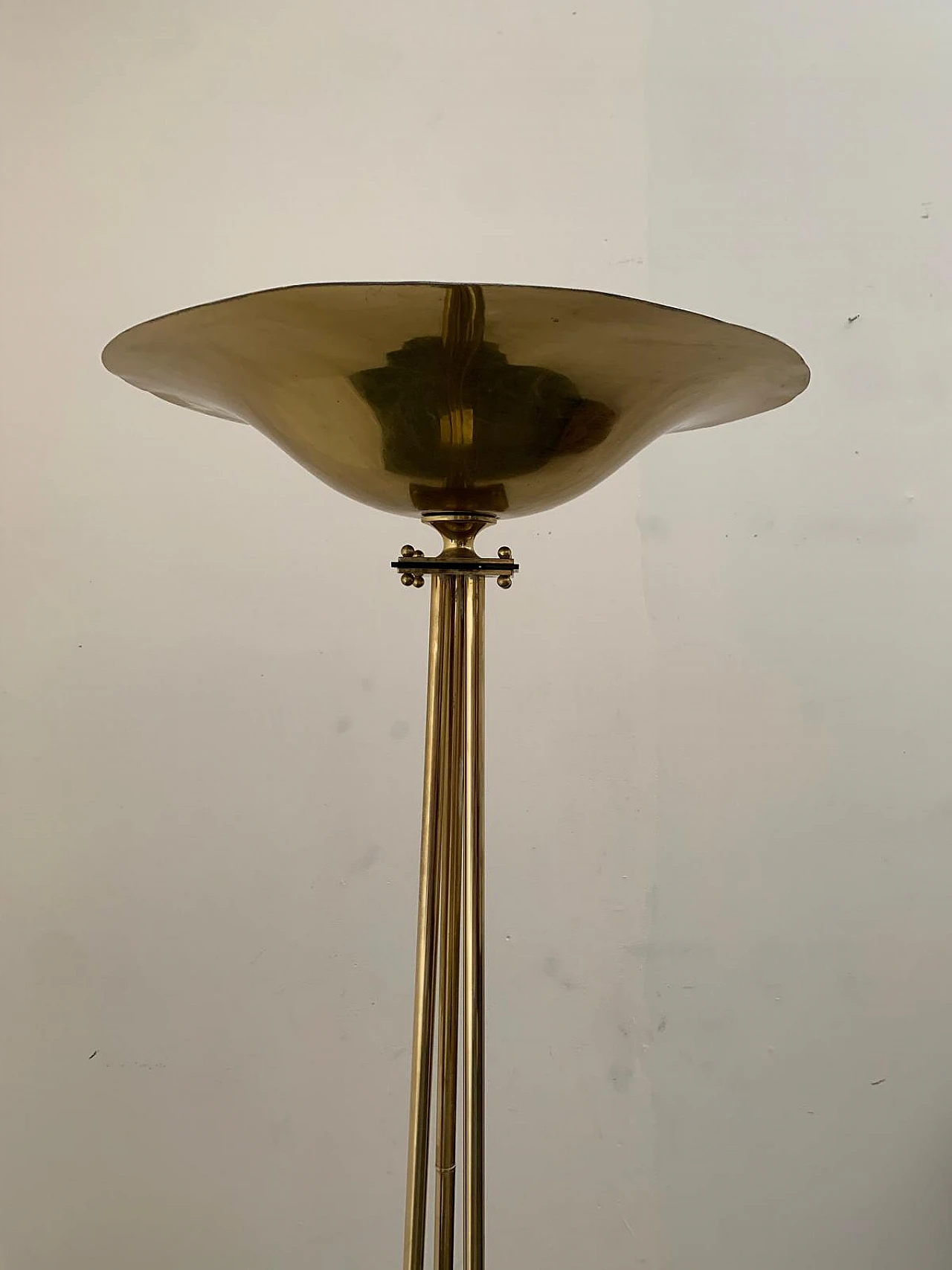 Lampada da terra in ottone di Prearo Luce, anni '80 7