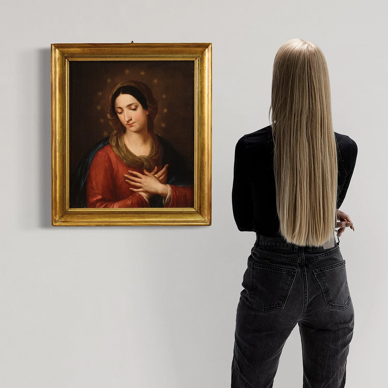 Madonna, dipinto a olio su tela, prima metà dell'800 4