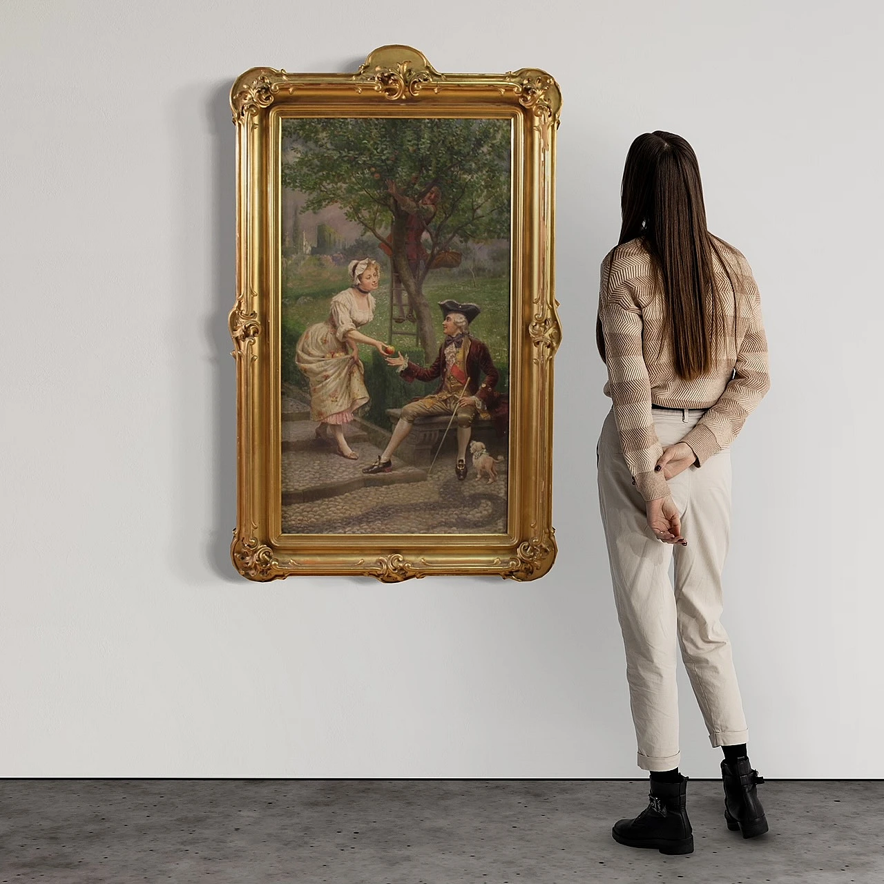 G. Mantegazza, scena galante, dipinto a olio su tela, '800 2