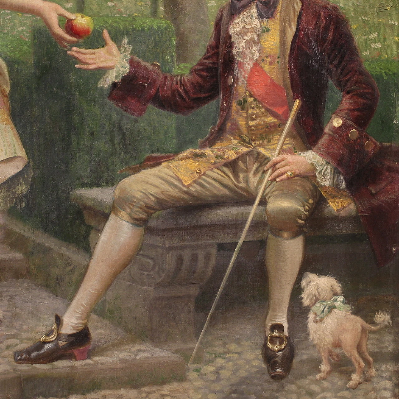 G. Mantegazza, scena galante, dipinto a olio su tela, '800 11