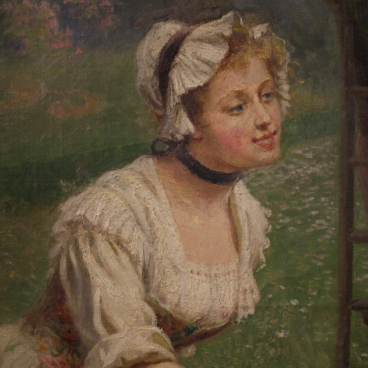 G. Mantegazza, scena galante, dipinto a olio su tela, '800 14