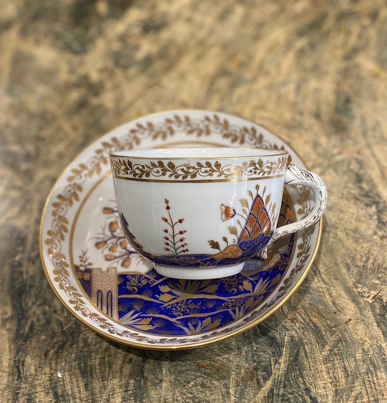 ANTICO 19THC GINORI Doccia Porcellana con Coperchio Tazza e Piattino Porzellan EUR 300,78