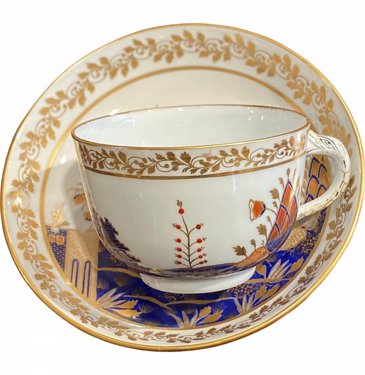 HEREND チューリン Porcelain cup & saucer with oriental landscape painted by Herend
