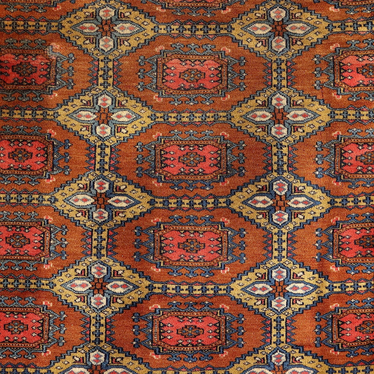 Tappeto Bukhara arancione a nodo fine in cotone e lana 3