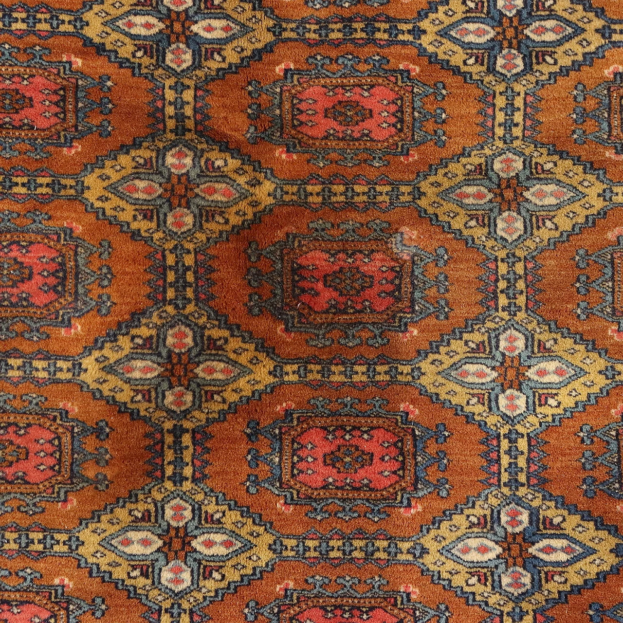 Tappeto Bukhara arancione a nodo fine in cotone e lana 4